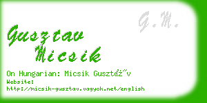 gusztav micsik business card